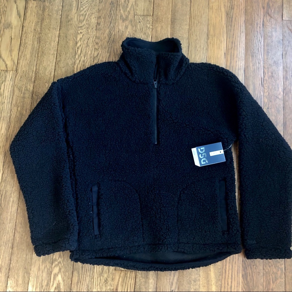 Sherpa quarter zip pullover sweatshirt